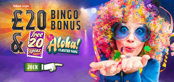 20 free spins on Aloha Cluster Pays