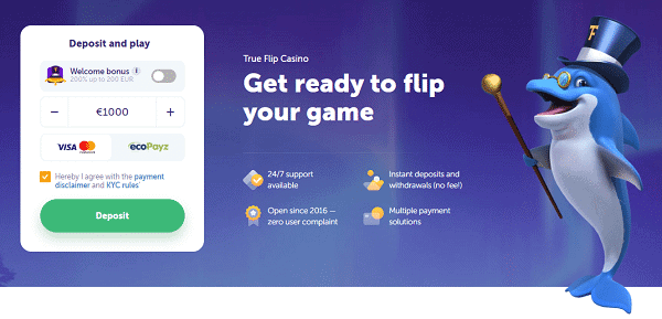 Register to TrueFlip.io and get free spins! 