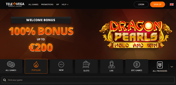 100% match bonus and 100 gratis spins on first deposit 