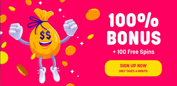 100% bonus and 100 free spins 