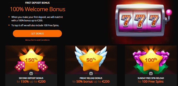 150 free spins and 150% up to 400 EUR welcome bonus 