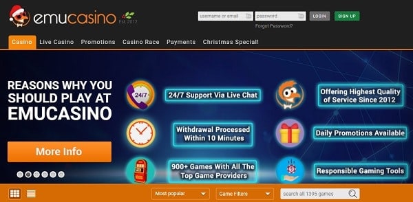 Sign up with Emu and play with no deposit bonus