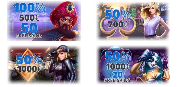 100% welcome bonus and 50 free spins