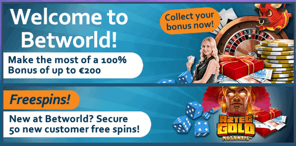 100% welcome bonus + 50 free spins on slot machines 