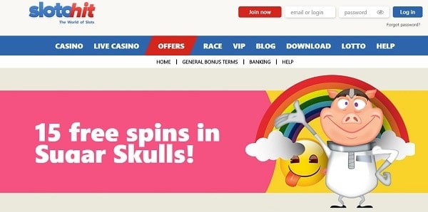 15 free spins on registration! No deposit required!