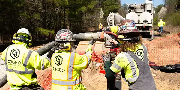 CJGeo Crew using Dry Batch cellular concrete generation