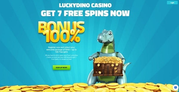 LuckyDino.com 7 free spins 