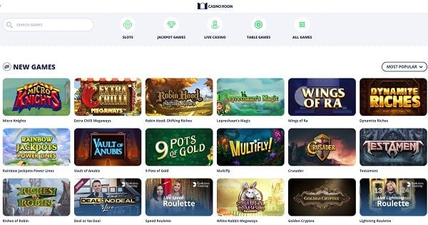 Casino Room games, bonuses, payments, support, no deposit free spins 