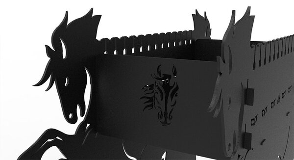 Мангал – "Бегущие кони" чертеж для лазерного станка DXF