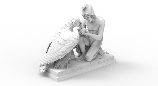 Торвальдсен. Ганимед, кормящий Зевсова орла (1817) 3D модель для лазерного станка STL формат