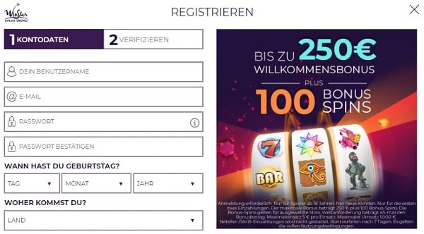 250 EUR and 100 FREE SPINS in welcome bonus