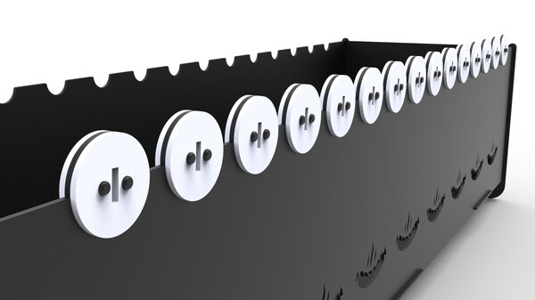 Длинный мангал со свободно вращающимися шампурами, высокий и низкий – чертеж DXF