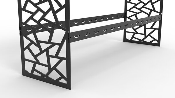 Длинный высокий мангал на 19 шампуров - чертеж DXF для лазерного станка / Барбекю для бизнеса, гриль