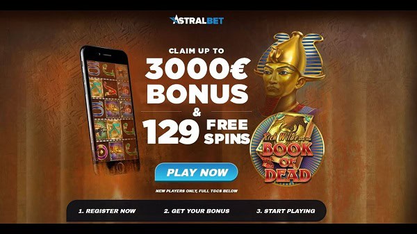 AstralBet Casino $3000 free bonus and 129 free spins for new players