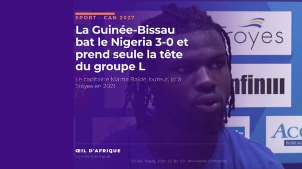 Mama Baldé, capitaine de la Guinée-Bissau et buteur contre le Nigeria, photographié à Troyes en 2021