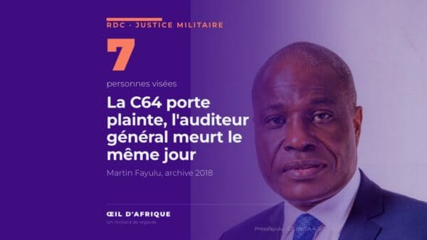 Portrait de Martin Fayulu, opposant congolais dont le parti, l'ECiDé, figure parmi les signataires de la plainte de la C64