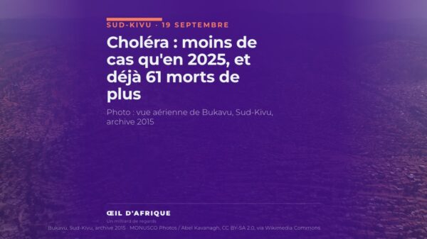 Choléra : moins de cas qu'en 2025, et déjà 61 morts de plus