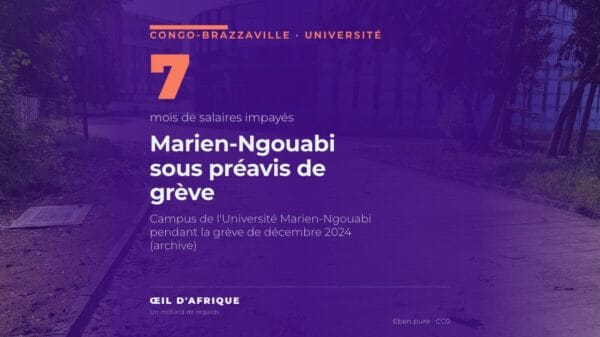Campus vide de l'Université Marien-Ngouabi à Brazzaville pendant une grève en décembre 2024