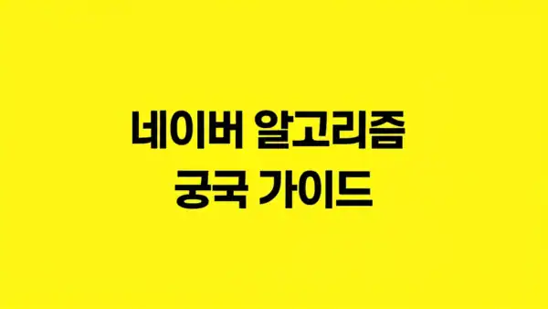 네이버 알고리즘 궁극 가이드 11 네이버 알고리즘 궁극 가이드