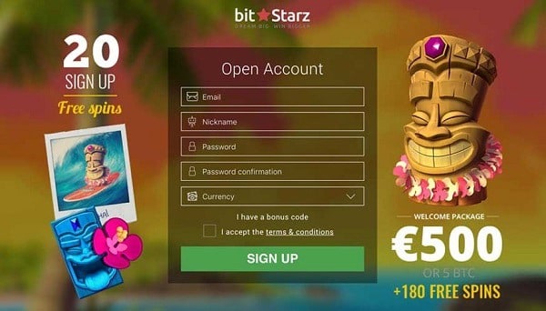 20 free spins on registration