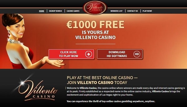 Villento Casino Free Play Bonus