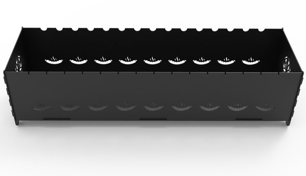 Длинный мангал со свободно вращающимися шампурами, высокий и низкий – чертеж DXF