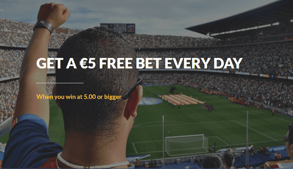 Get 5 EUR free bet every day!