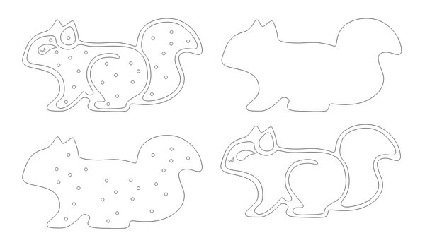 Ночник "Белочка" – Многослойный чертеж в dxf формате