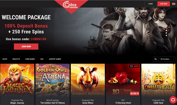 Cobra Casino Review, Rating, No Deposit Bonus, Free Spins, Promo Codes 