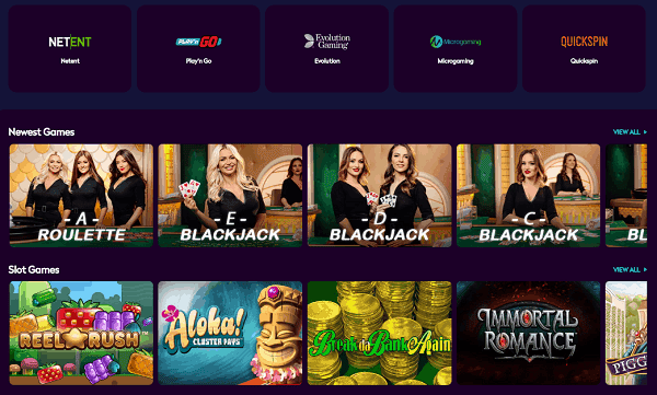 Live Casino, Slot Machines and Other Casino Games 