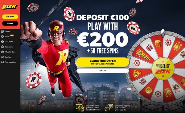 100% up to 100 and 50 free spins