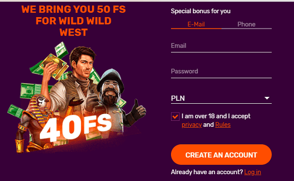 40 FS on Wild WIld West slot