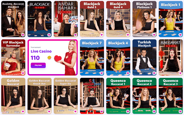 Live Dealer Games: Blackjack, Roulette, Poker, Baccarat