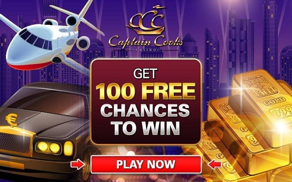 Captain Cooks Casino 100 gratis spins bonus