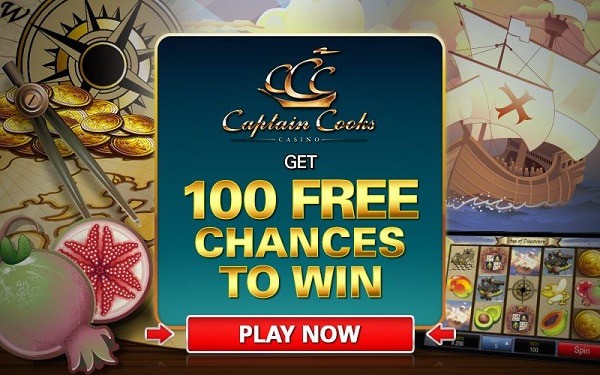 Captain Cooks Casino 100 free chances