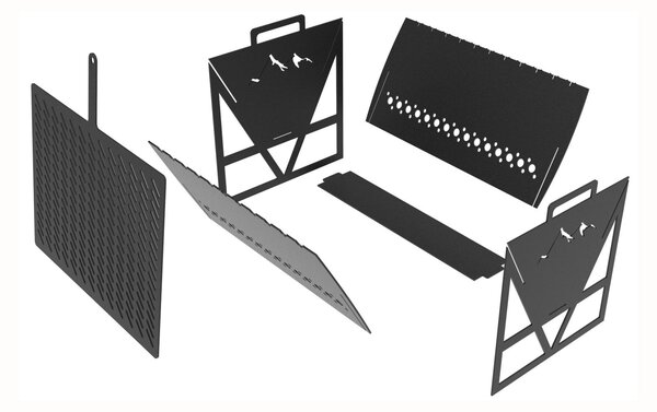 Чертеж барбекю для лазерного станка DXF, Костровая чаша, Кемпинговый гриль. Файл для ЧПУ лазера