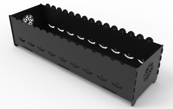 Длинный мангал со свободно вращающимися шампурами, высокий и низкий – чертеж DXF