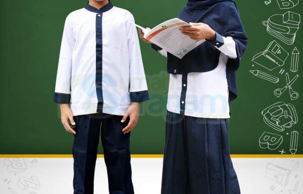 Seragam Formal SMP Putih Navy