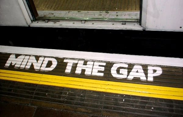 London Underground Mind The Gap sign