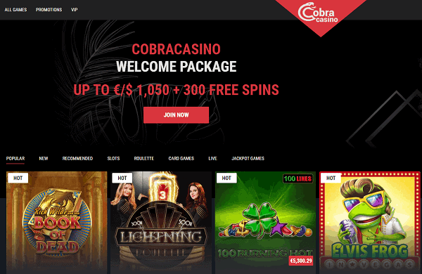 Get 1050 EUR/USD welcome bonus with 300 free spins on video slots!