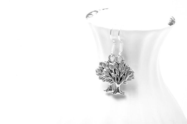 Herbstliche Metallohrringe mit dem Baum des Lebens – Bild 3