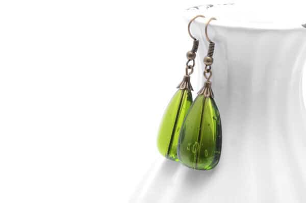 Herbstliche Glasperlenohrringe Vintage Tropfen – Bild 2