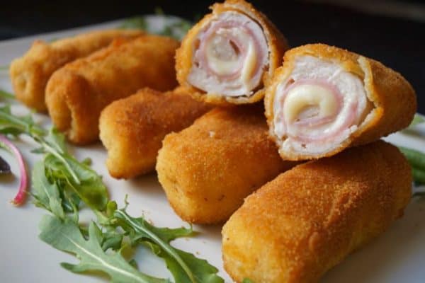 Enroladinho de Presunto e Queijo na Airfryer