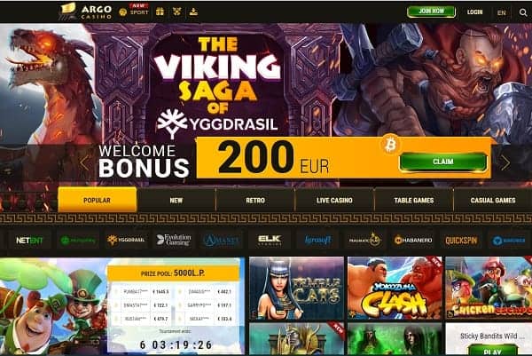 Argo Casino Online Free Spins Bonus