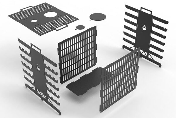 Вертикальный мангал для готовки здоровой пищи (Чертеж в DXF формате для лазерного станка)