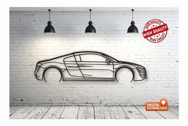 Audi R8 V10 – Панно, чертеж в DXF формате