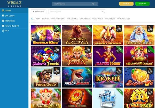 Vegaz Casino Online Review 