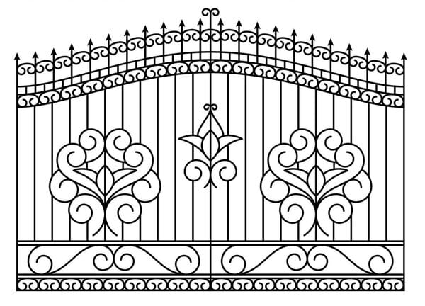 Ворота Роза – чертеж в формате DXF прямой и полукруглый
