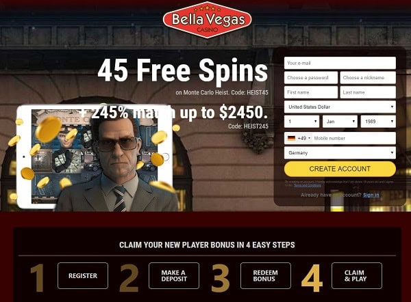 Register and play with free spins!