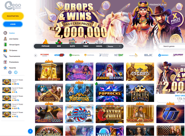 Ego Casino website review 